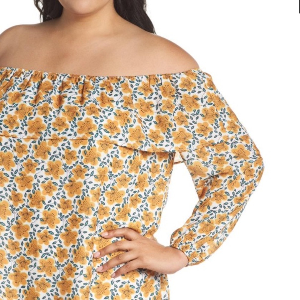 NWT Glamorous Curve Cream Retro Floral Dress 18